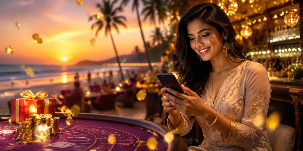 Exciting slots gaming by a Goan beach with vibrant atmosphere